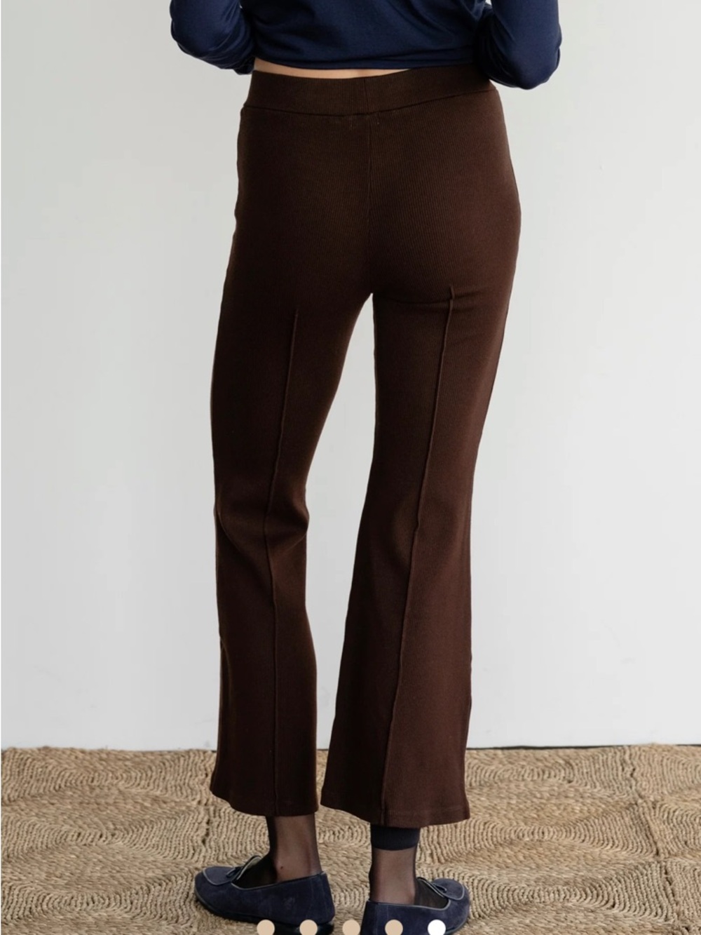 DONNI. Brown Knit Flare Pants size small